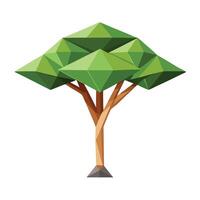 Floating Geometric Leaf Shapes for Flat Tree Design Style vector