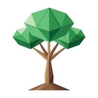 Floating Geometric Leaf Shapes Design for Flat Tree Style vector