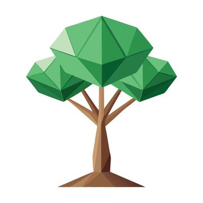 Floating Geometric Leaf Shapes Design for Flat Tree Style