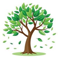 Design Floating Leaf Canopy for Flat Tree Style vector
