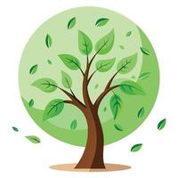 Create Floating Leaves Around the Trunk for Flat Design vector