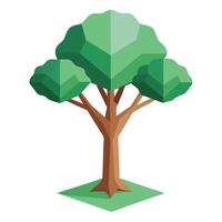 Design Floating Paper Cutout Effect for Flat Tree Style vector
