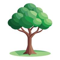 Flat Tree Design with Floating Paper Cutout Effect Style vector