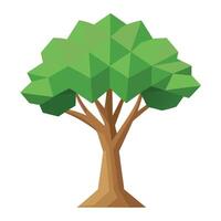 Floating Paper Cutout Effect Design for Flat Tree Style vector