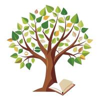Design Floating Paper Leaves for a Literary Tree for Flat Tree Style vector