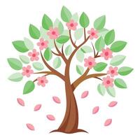 Create Flower Petals as Leaves for Flat Tree Style vector