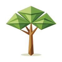 Create Folded Paper Canopy for Flat Tree Style vector