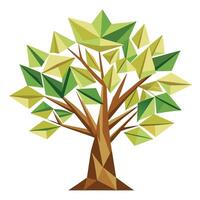 Create Folded Origami Leaves for Flat Tree Style vector
