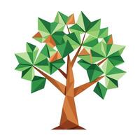 Folded Origami Leaves Create Design for Flat Tree Style vector