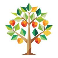 Design Fruit Shaped Geometric Leaves for Flat Tree Style vector