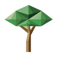 Flat Tree Design with Folded Paper Canopy Style vector