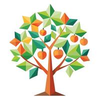 Fruit Shaped Geometric Leaves for Flat Tree Design Style vector