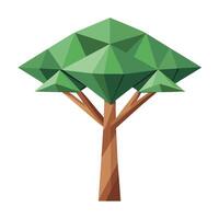 Folded Paper Canopy Create Design for Flat Tree Style vector