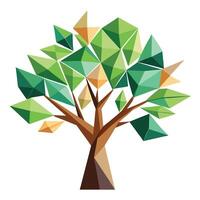 Abstract tree graphic with geometric polygonal designs for digital solutions vector