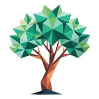 Modern tree design with intricate geometric polygonal shapes as its leaves vector