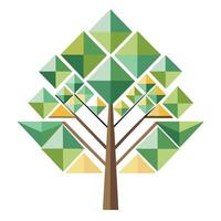 Unique tree graphic generated with multiple geometric triangles as leaf elements vector