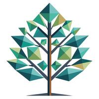 Abstract tree illustration with geometric triangle patterns for a trendy look vector
