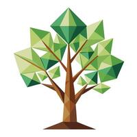 Stylish tree artwork with geometric triangular shapes as its modern foliage vector