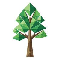 Abstract tree illustration with geometric triangular patterns for a trendy design vector