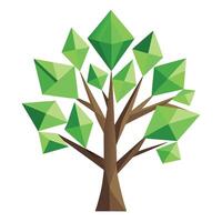 Modern tree with sharp geometric triangular leaves for a contemporary feel vector