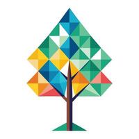 Modern tree design featuring sharp geometric triangular shapes as its leaves vector