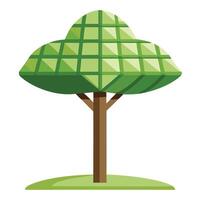 Abstract tree artwork with a structured grid forming its unique canopy vector