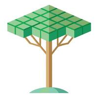 Unique tree graphic with an organized grid pattern for its canopy structure vector