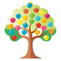 Playful tree artwork with multicolored gummy candies forming its foliage vector
