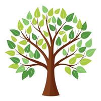 Distinctive tree artwork featuring hand-drawn style leaf shapes for unique visual appeal vector