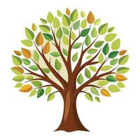 Stylish tree design with hand-drawn style leaves adding an artistic flair to any project vector