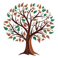 Unique tree artwork featuring handwritten script as leaves for a personalized and stylish look vector