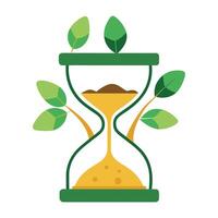 Conceptual tree artwork with hourglass shapes and sand as its foliage vector