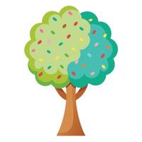 Sweet tree artwork showcasing an ice cream cone trunk adorned with candy sprinkles as leaves vector