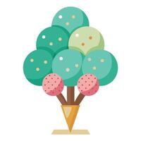 Sweet tree design featuring several ice cream cones as branches creating a playful and tasty scene vector