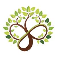 Artistic tree artwork with leaves in the form of infinity loops representing endless possibilities vector