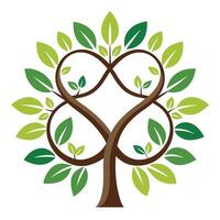 Artistic tree artwork with leaves shaped like infinity loops symbolizing endless cycles and possibilities vector