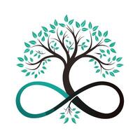 Abstract tree illustration with branches shaped as infinity symbols representing endless possibilities vector