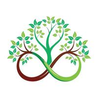 Conceptual tree design with branches shaped like infinity symbols representing endless possibilities and eternity vector