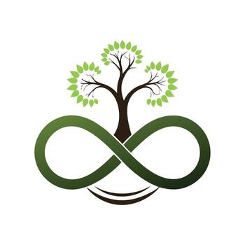 artístico árbol diseño presentando un infinito símbolo dentro el maletero transporte el concepto de atemporalidad vector