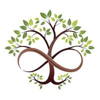 Unique tree illustration with branches shaped like the infinity symbol representing endless possibilities vector