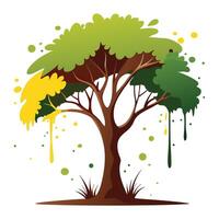 Unique tree artwork with an ink splash forming the foliage in a simple yet expressive design vector