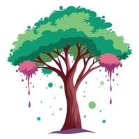Creative tree design featuring an ink splash as the canopy conveying an artistic and fluid impression vector