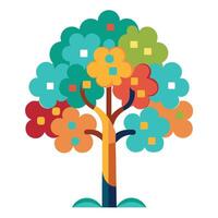 United tree design featuring an interconnected puzzle canopy conveying themes of teamwork and solutions vector