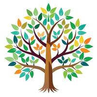 Supportive tree design featuring intertwined human hands as branches conveying themes of connection and teamwork vector