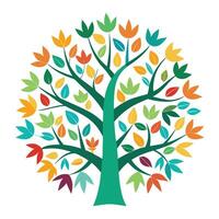 Connected tree illustration with intertwined human hands as branches representing partnership and mutual aid vector