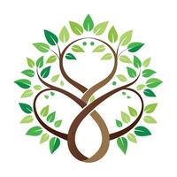 Timeless tree illustration with intertwined vines forming an infinity symbol representing eternal connection vector