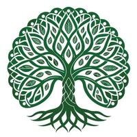 Intricate tree design with interwoven Celtic knot patterns as branches vector