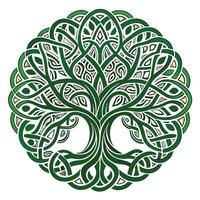 Abstract tree artwork featuring interwoven Celtic knots as its unique branches vector