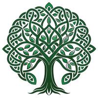 Creative tree with interwoven Celtic knot patterns forming its elegant branches vector