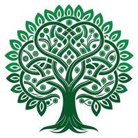 Unique tree graphic showcasing interwoven Celtic knot elements as its branch structure vector